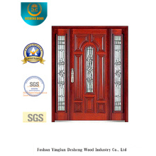 Classic Style Security Door with Glass and Iron (B-9008)